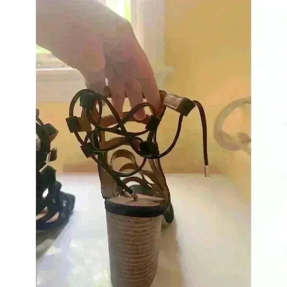 Franco Sarto Connie Black Gladiator Cage Sandals Women’s Size 8 High Heel - Picture 7 of 9